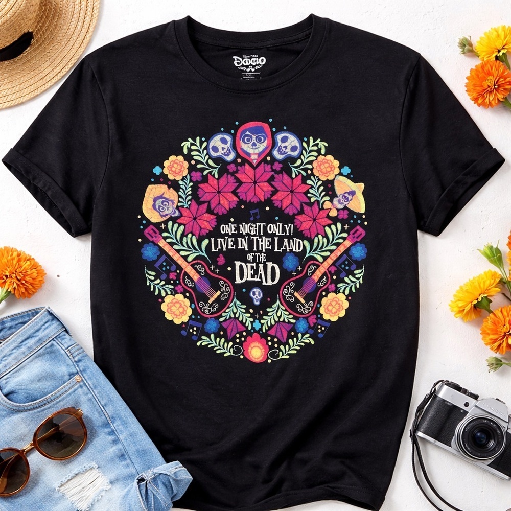 Disney Pixar Coco “Live in the Land of the Dead” Graphic Tee – Size L